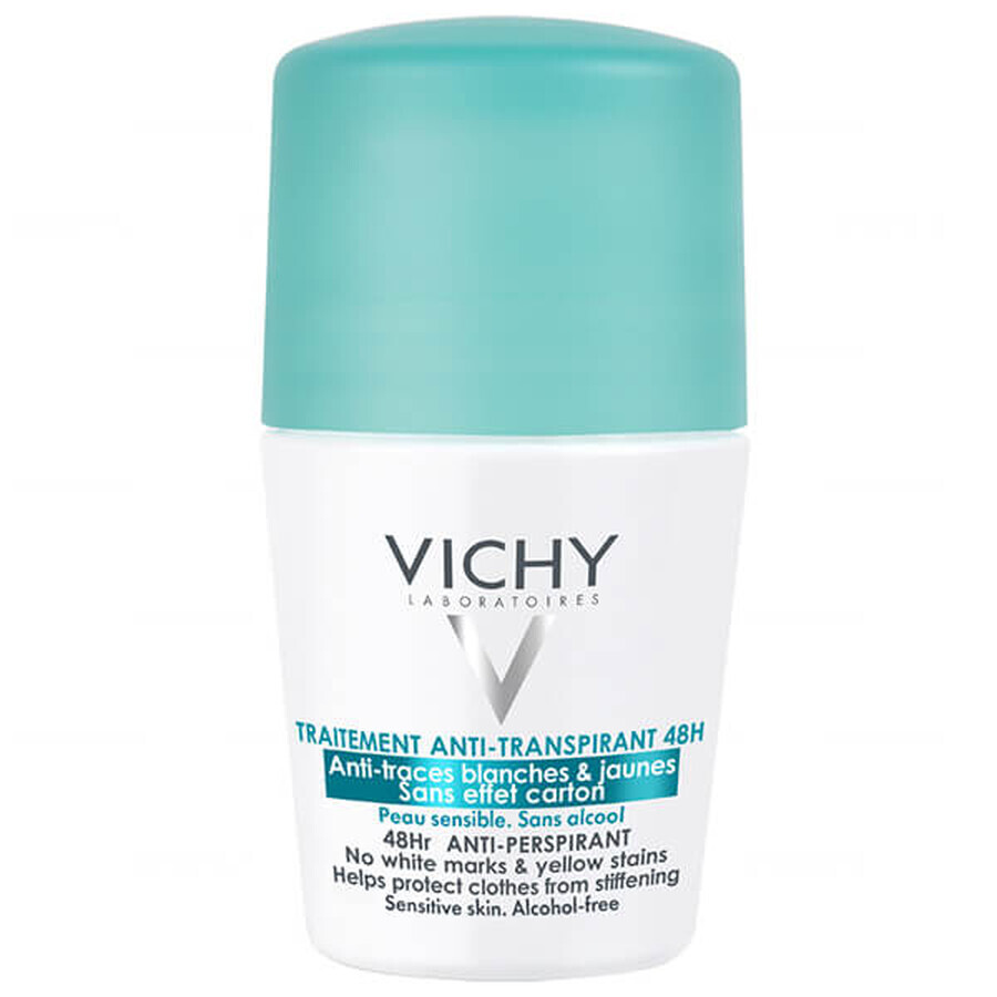 Vichy, roll-on anti-transpirant 48h, contre les marques sur les vêtements, 50 ml