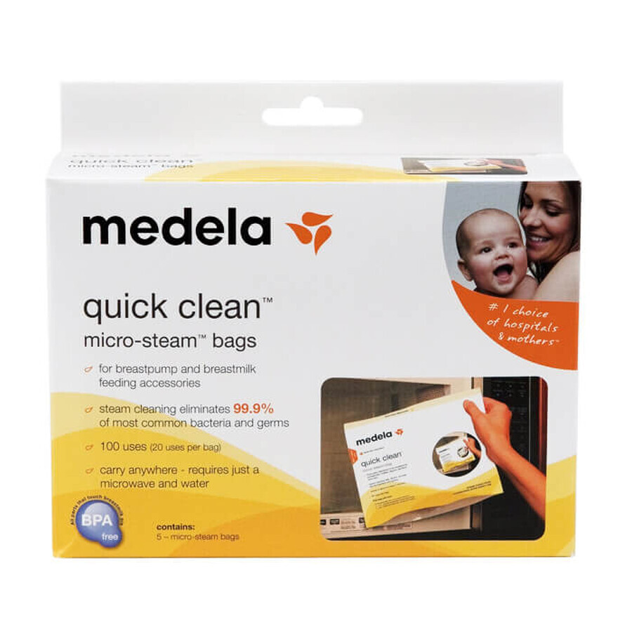 Medela, sachets de désinfection pour micro-ondes, 5 pièces