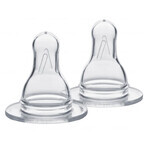 Medela, tétine de biberon, silicone, taille M, débit moyen, 4-6 mois, 2 pièces