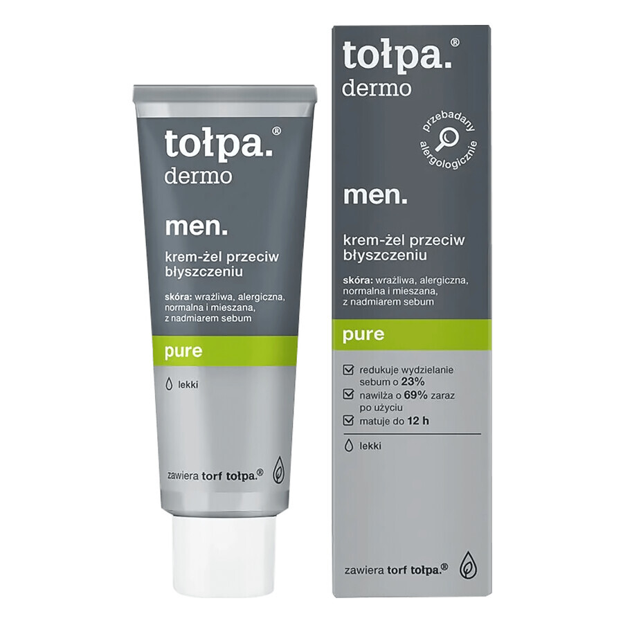 Tolpa Dermo MEN, Gel-crème pur, matifiant et hydratant, 40 ml