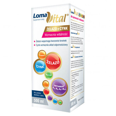 Loma Vital Iron + Zinc, liquide, 500 ml