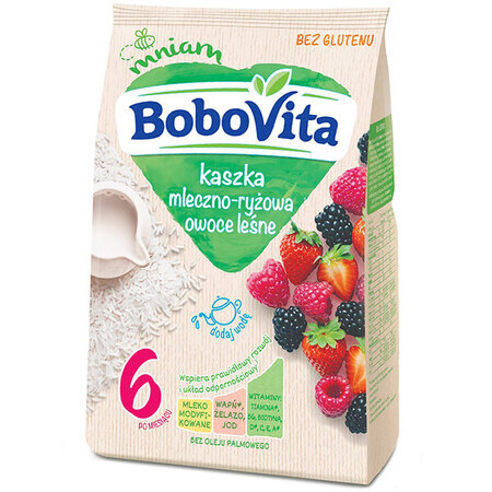 BoboVita Bouillie de riz au lait, fruits des bois, sans gluten, après 6 mois, 230 g