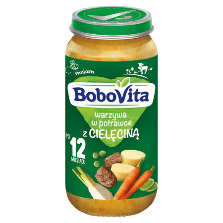 BoboVita Dinner, légumes dans un plat avec du veau, après 12 mois, 250 g