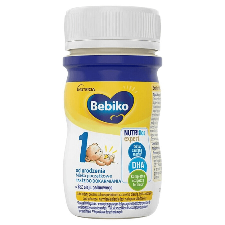 Bebiko 1 Nutriflor Expert, kant-en-klare zuigelingenmelk, vanaf de geboorte, 90 ml