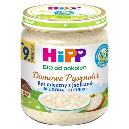 HiPP Homemade Delights Bio, orez lăptos cu mere, după 9 luni, 200 g