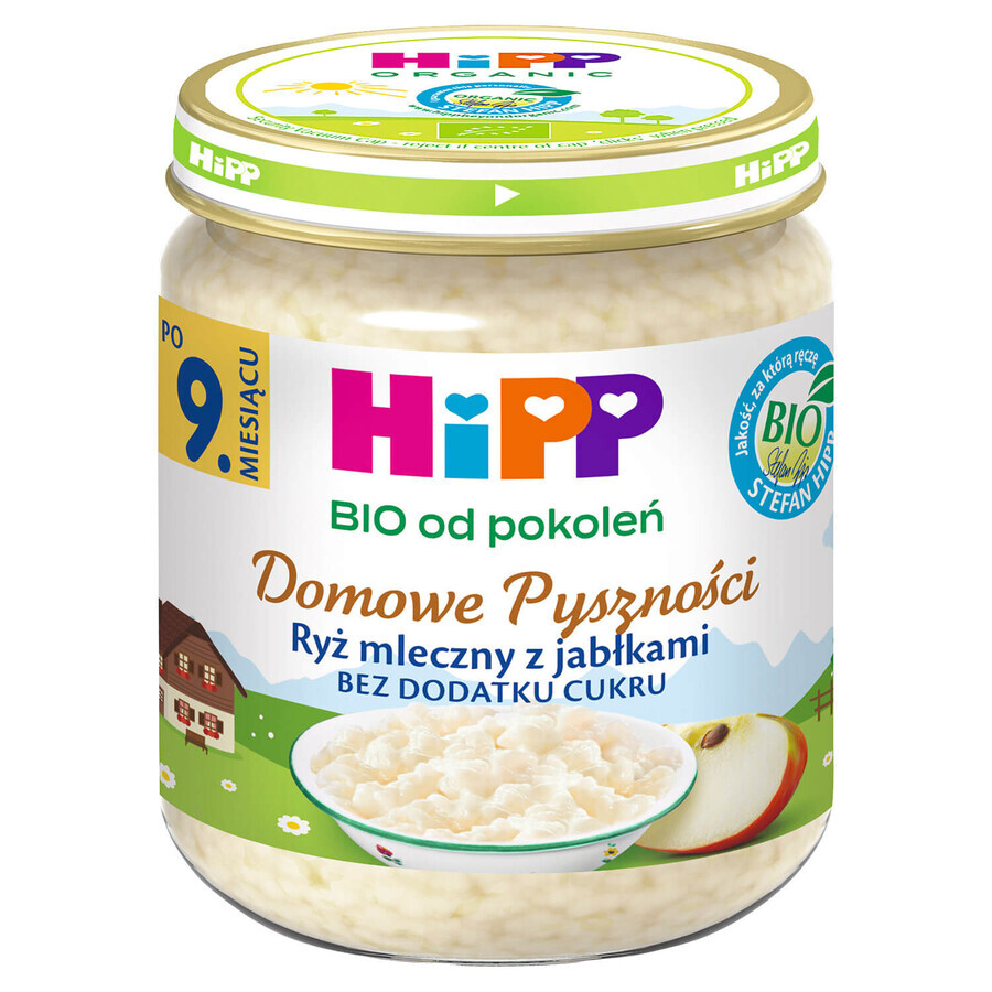 HiPP Homemade Delights Bio, orez lăptos cu mere, după 9 luni, 200 g