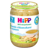 HiPP Zupa Bio, bulion cu tăiței și curcan, după 7 luni, 190 g