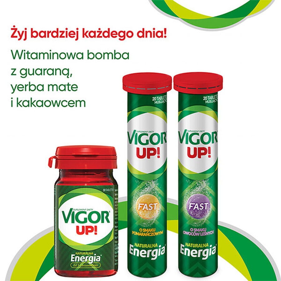 Vigor Up ! Fast, goût orange, 20 comprimés effervescents