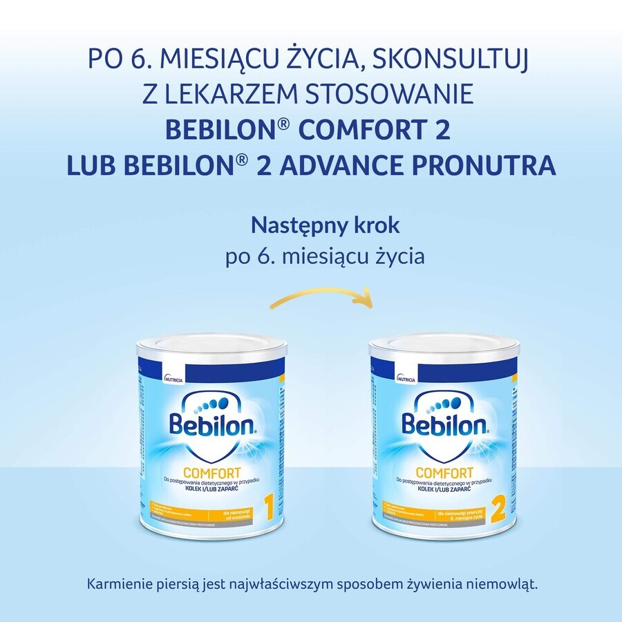 Bebilon Comfort 1, pour les nourrissons en cas de coliques et de constipation, dès la naissance, 400 g