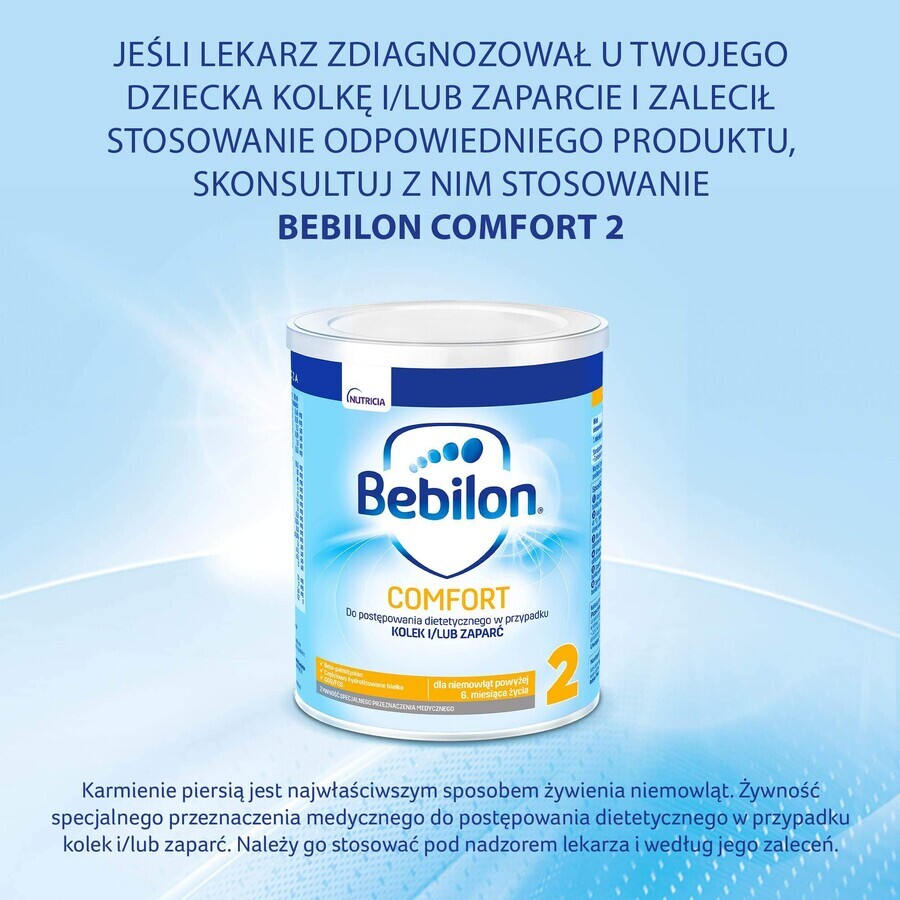 Bebilon Comfort 2, pour les nourrissons en cas de coliques et de constipation, à partir de 6 mois, 400 g