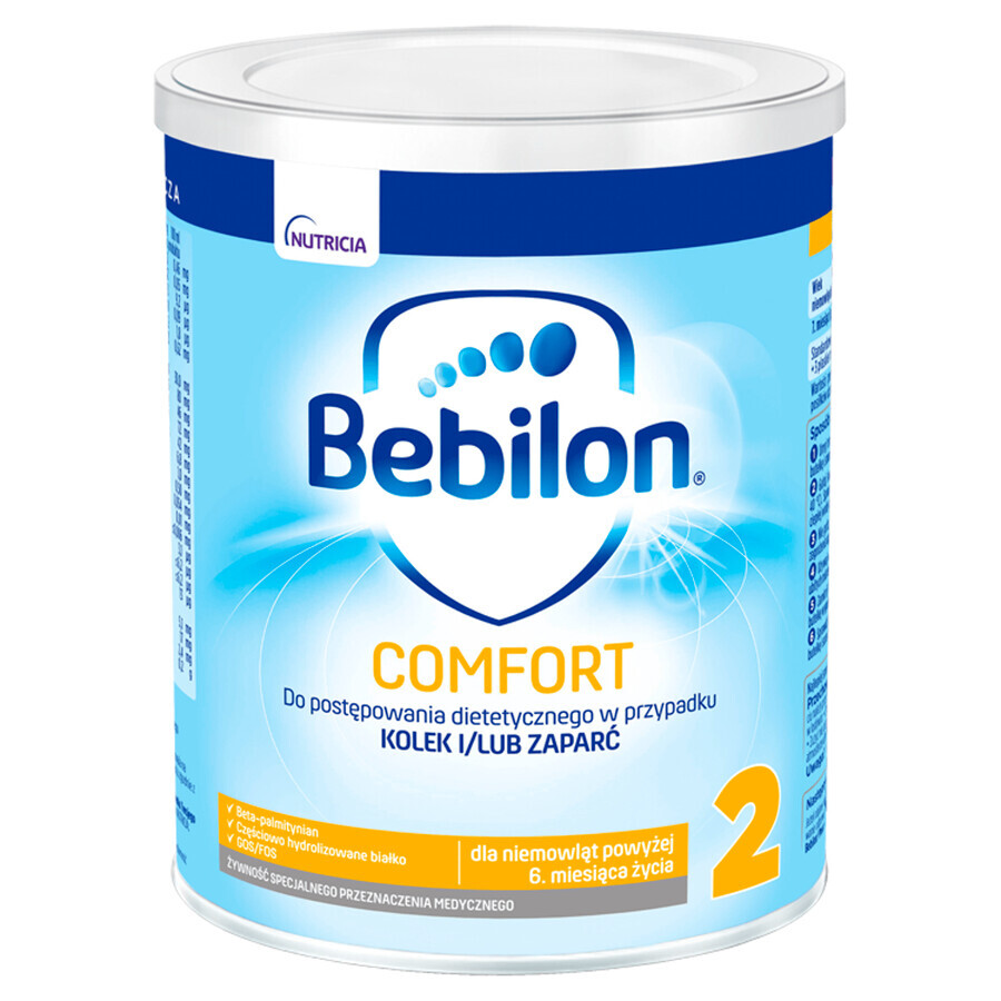 Bebilon Comfort 2, pour les nourrissons en cas de coliques et de constipation, à partir de 6 mois, 400 g