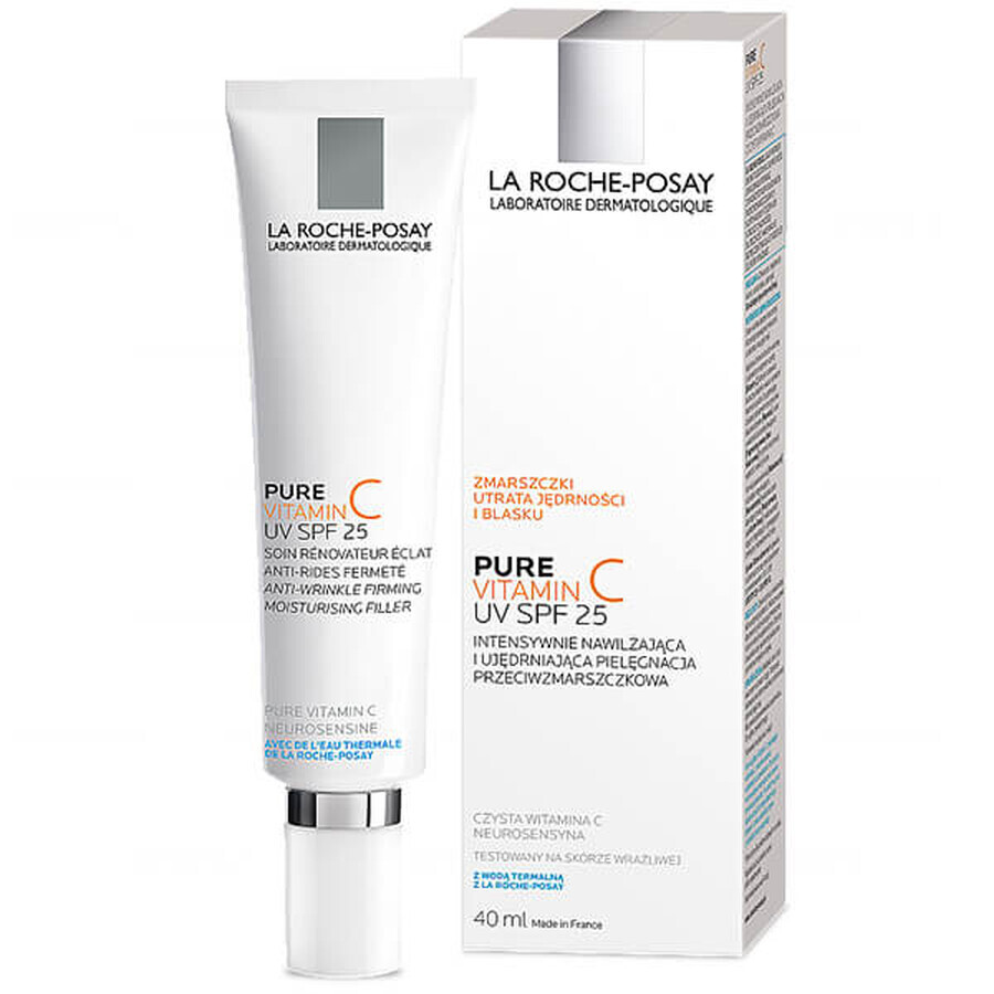 La Roche-Posay Pure Vitamine C UV, soin anti-rides hydratant et raffermissant intensif, SPF 25, 40ml