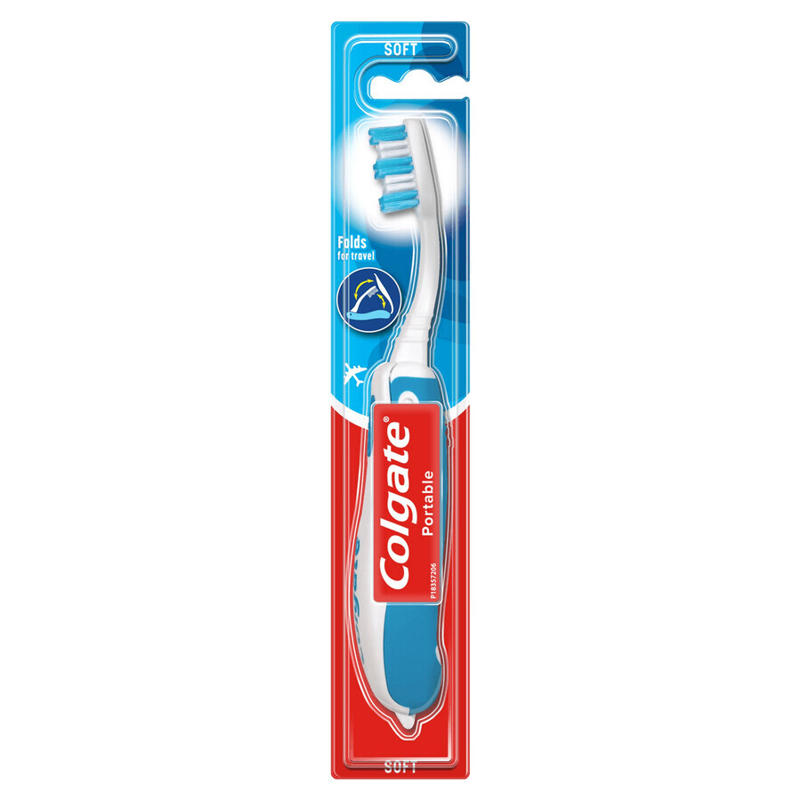 Colgate Portable/Travel, brosse à dents pliable de voyage, souple, 1 pièce