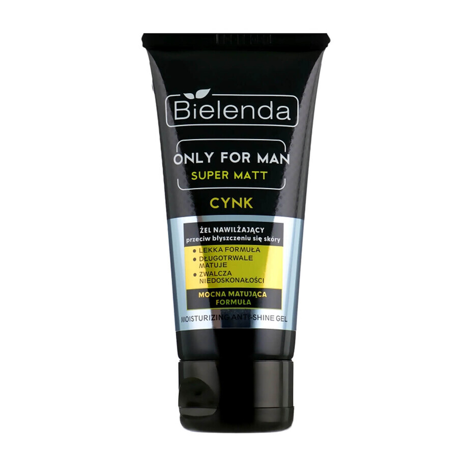 Bielenda Only For Men Super Matt, gel hydratant contre la brillance de la peau, zinc, 50 ml