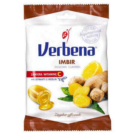 Verveine Gingembre, bonbon aux herbes avec vitamine C, 60 g