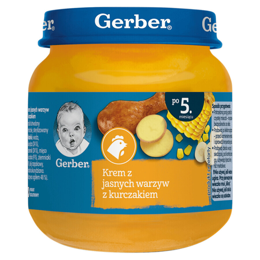 Gerber Dinner, crème de légumes légers avec du poulet, après 5 mois, 125 g