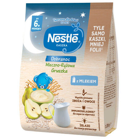 Nestle Good Night porridge with milk and rice, pear, after 6 months, 230 g