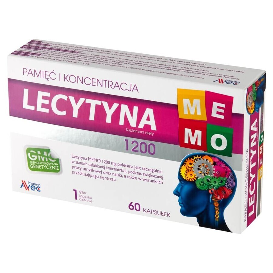 Lecitină MEMO 1200 mg, 60 capsule