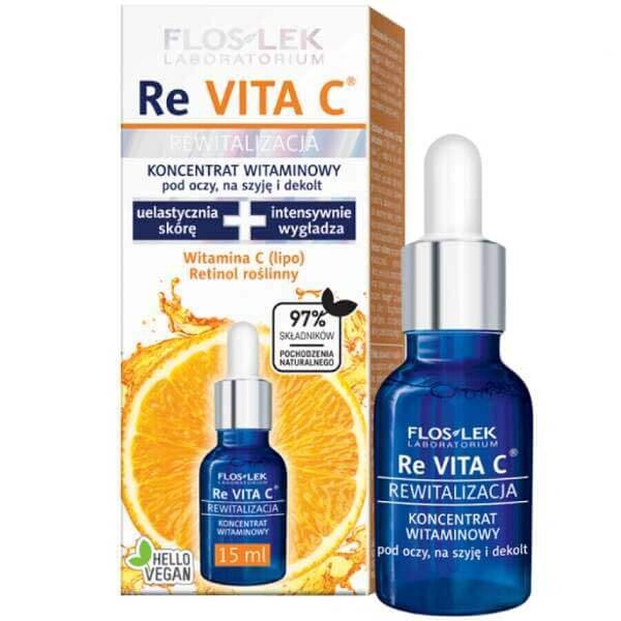 Floslek Revita C, concentré de vitamines pour les yeux, le cou et le décolleté, 15 ml