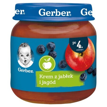 Gerber, Dessert, crème aux pommes et aux baies, après 4 mois, 125 g