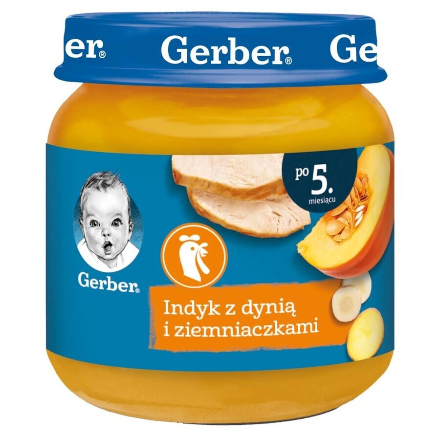 Gerber Lunch, dinde avec potiron et pommes de terre, après 5 mois, 125 g