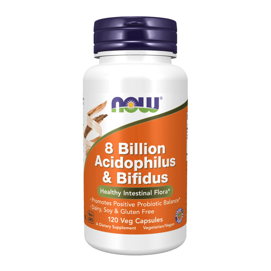 Now Foods 8 Billion Acidophilus &amp; Bifidus, 120 gélules