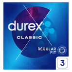 Durex Classic, préservatifs classiques lisses, 3 pièces