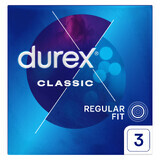 Durex Classic, classic smooth condoms, 3 pieces