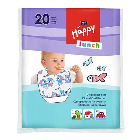 Bella Baby, bavoirs jetables, Happy Lunch, 20 pièces