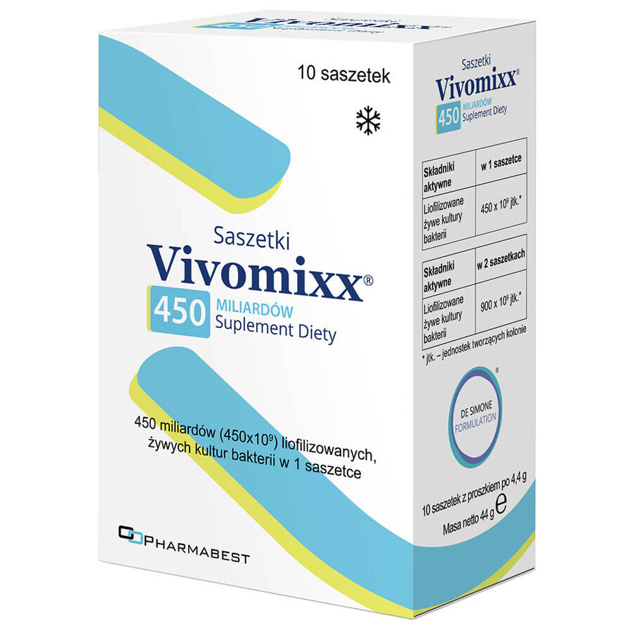 Vivomixx Sachets 450 milliards, poudre pour suspension orale, 10 sachets