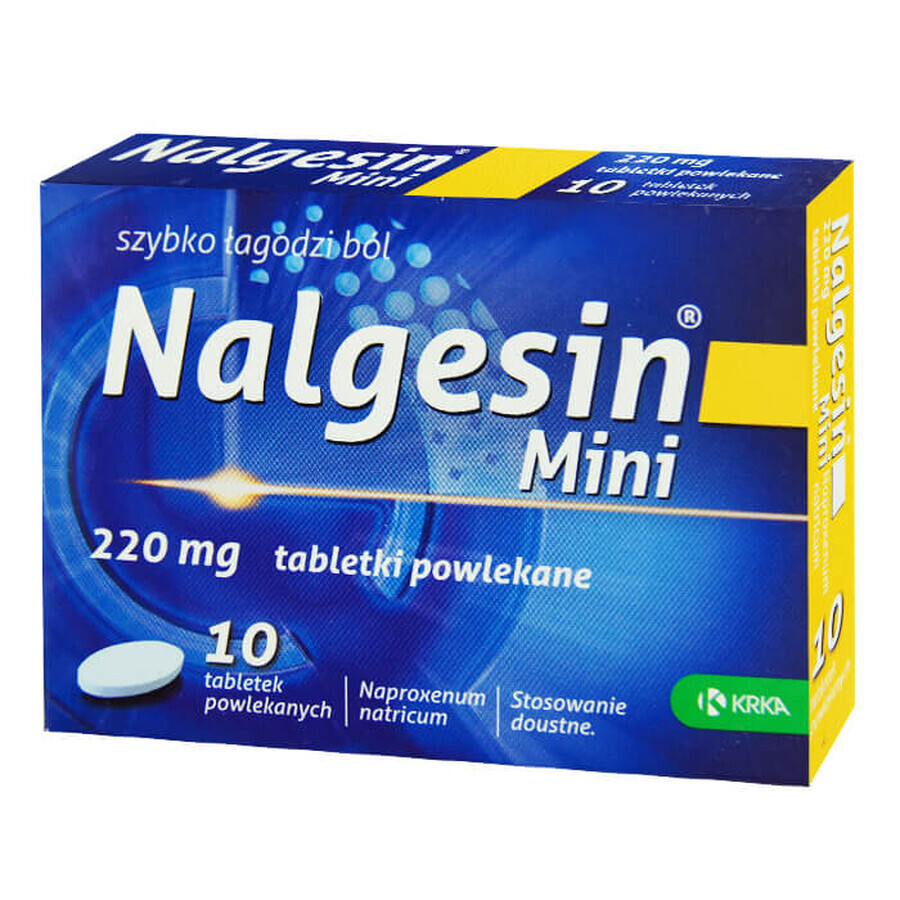 Nalgesin Mini 220 mg, 10 comprimés pelliculés