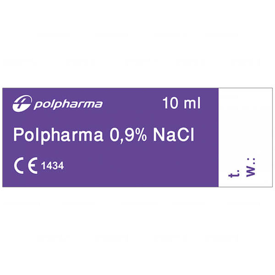 Polpharma 0,9% NaCl, solution de chlorure de sodium, 10 ml x 100 ampoules