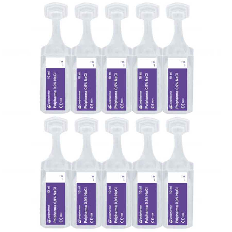 Polpharma 0,9% NaCl, solution de chlorure de sodium, 10 ml x 100 ampoules