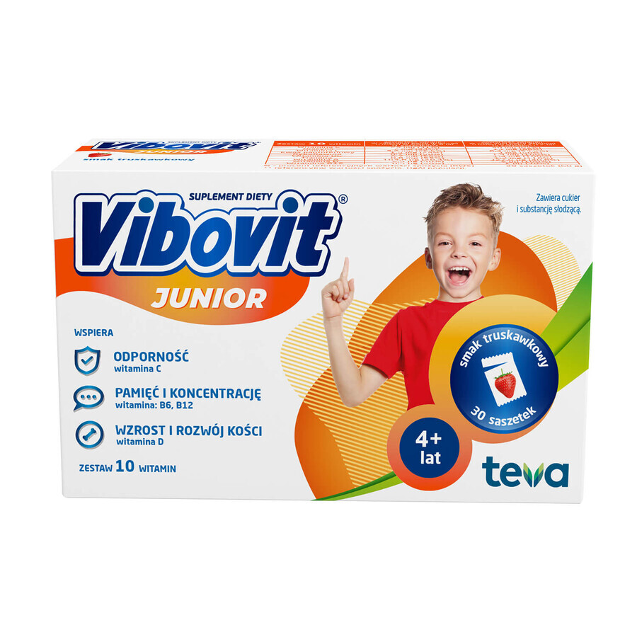 Vibovit Junior, 4-12 ans, goût fraise, 30 sachets