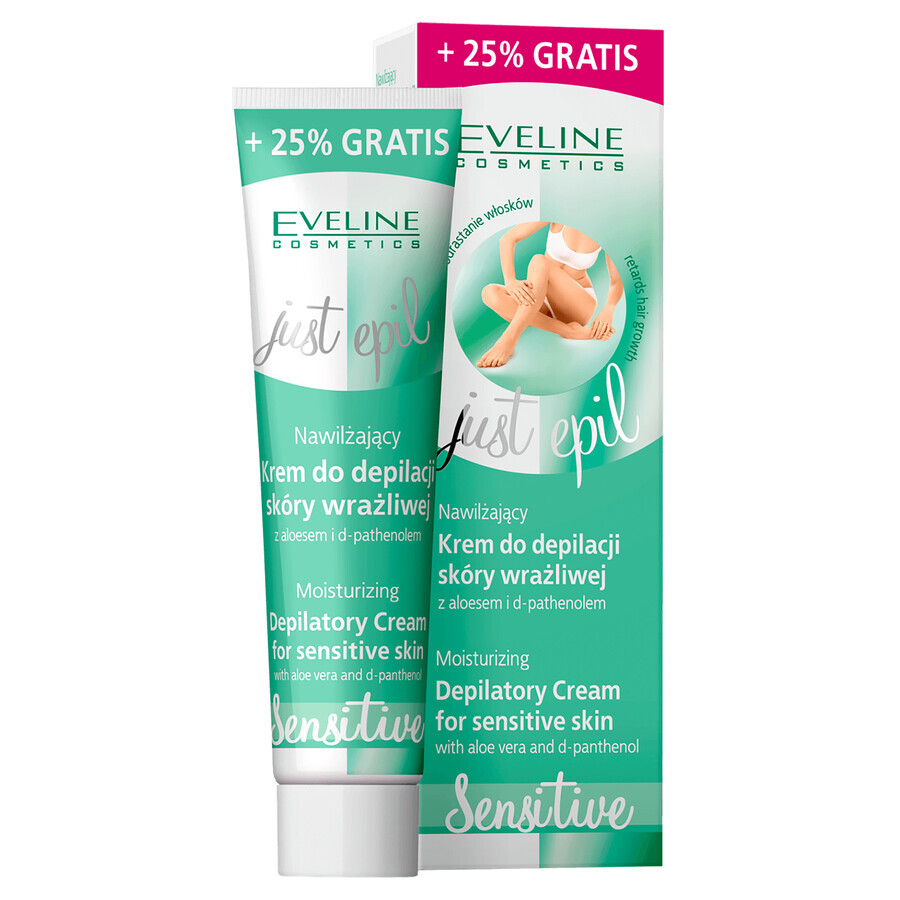 Eveline Cosmetics Just Epil, crema depilatoria hidratante para pieles sensibles, 125 ml