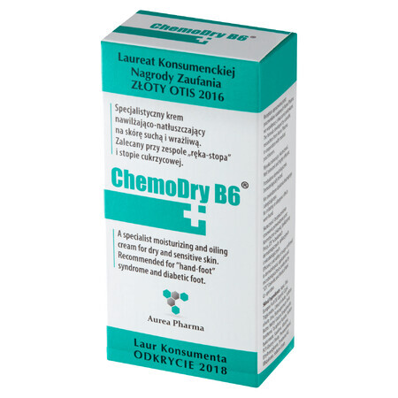 Chemodry B6, crème hydratante et lubrifiante spécialisée pour les peaux sèches, sensibles et irritées, 50 ml