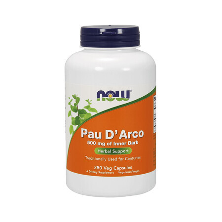 Now Foods Pau D'Arco 500 mg, lapacho, 250 plantaardige capsules