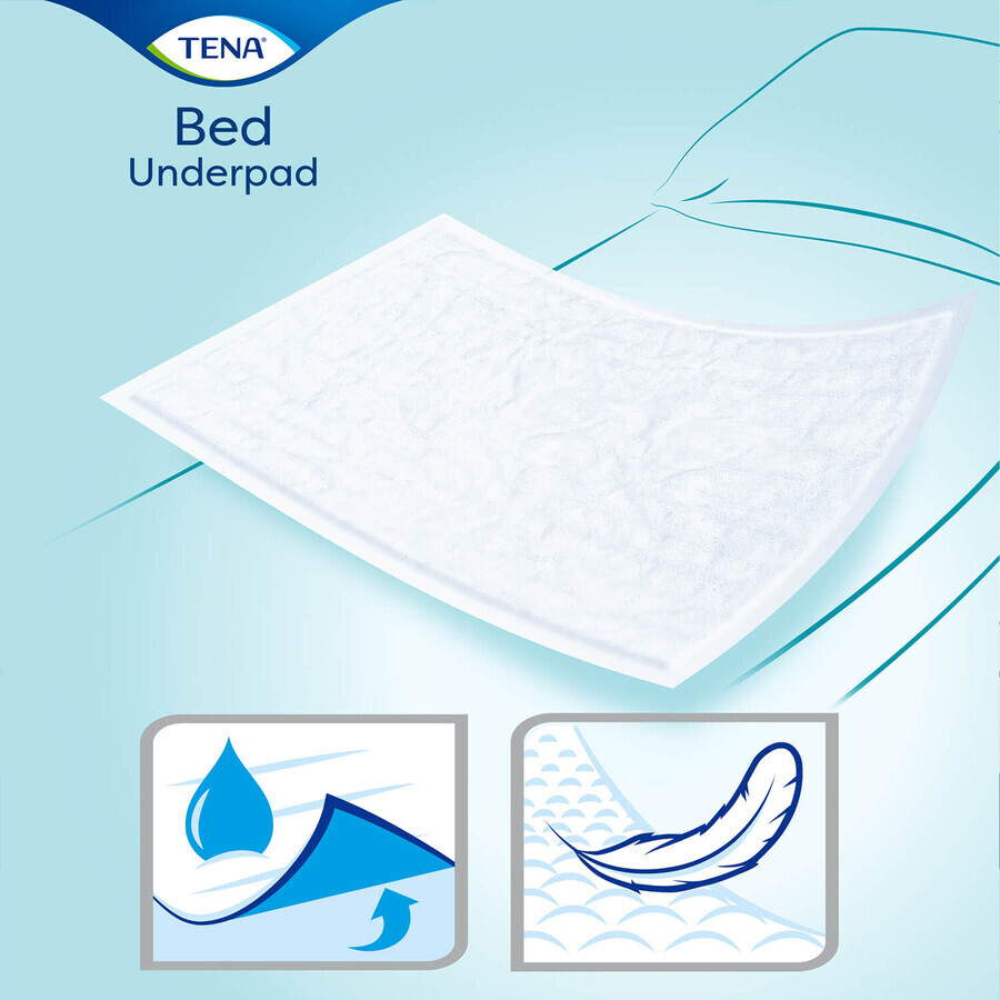 Tena Bed, serviettes absorbantes, Normal, 60 cm x 90 cm, 5 pièces