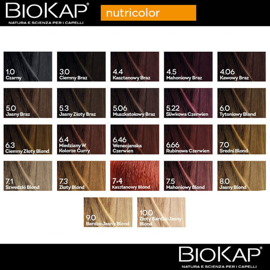 Biokap Nutricolor, tinte colorante para el cabello, 10.0 rubio muy claro dorado, 140 ml