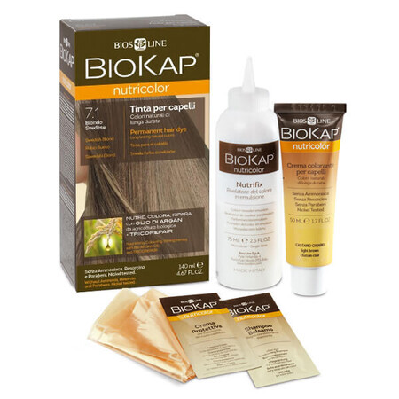 Biokap Nutricolor, tinte para el cabello, 7.1 Rubio sueco, 140 ml