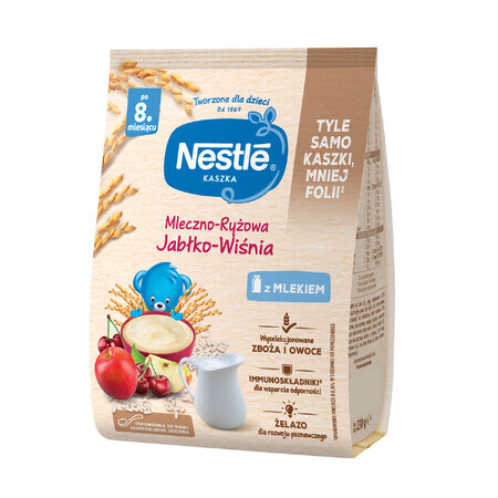 Nestlé Melk- en Rijstgranen, appel en kers, glutenvrij, na 8 maanden, 230 g