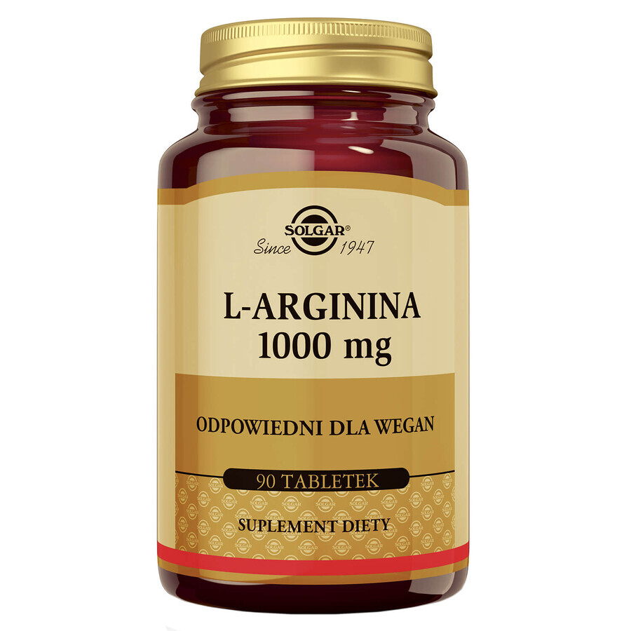 Solgar L-Arginine 1000 mg, 90 comprimés