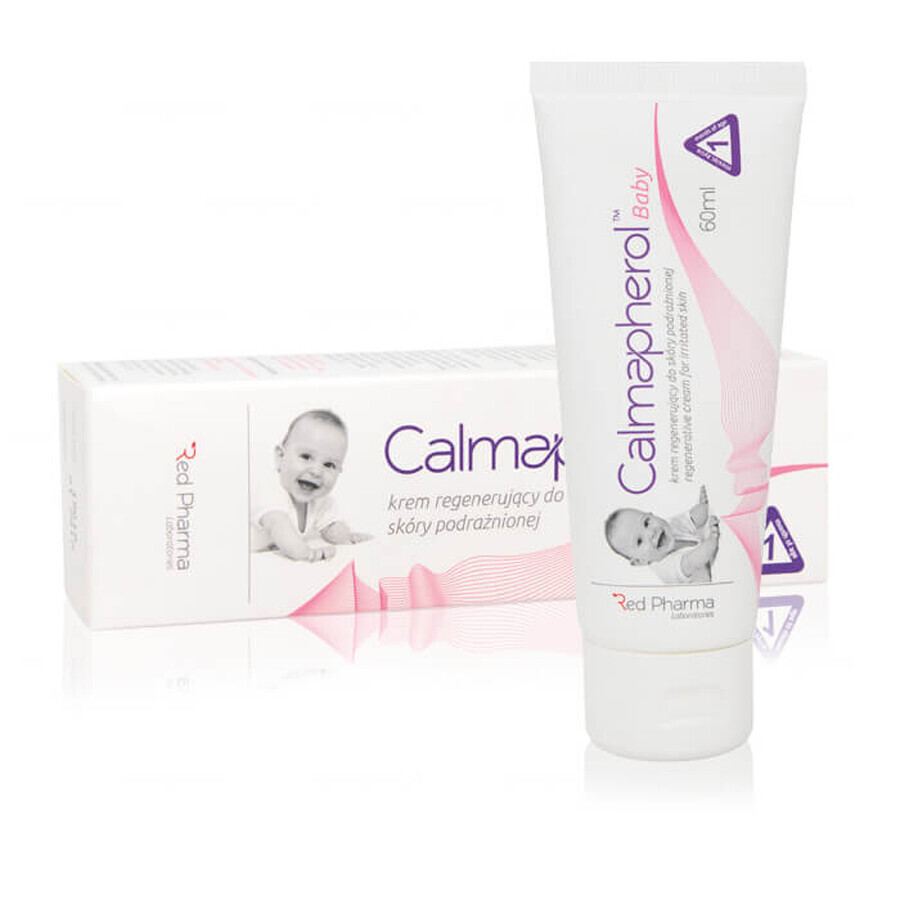 Calmapherol Baby, crème régénérante pour les peaux irritées, dès 1 mois, 60 ml