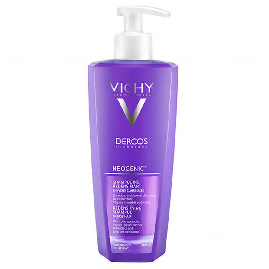 Vichy Dercos Neogenic, shampooing pour cheveux, restauration de la densité, 400 ml