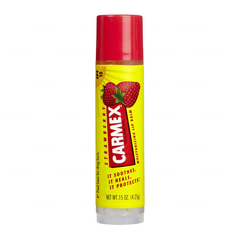 Carmex Strawberry, baume à lèvres hydratant en stick, SPF 15, 4.25 g