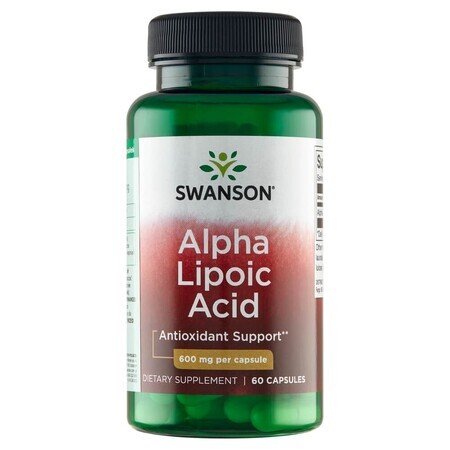 Swanson Alpha Lipoic Acid, Alpha Lipoic Acid 600 mg, 60 gélules