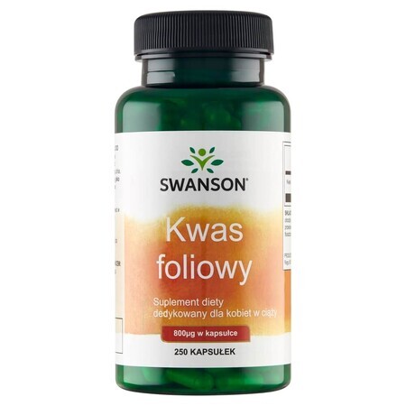 Swanson Folic Acid, Acide folique 800 μg, 250 gélules