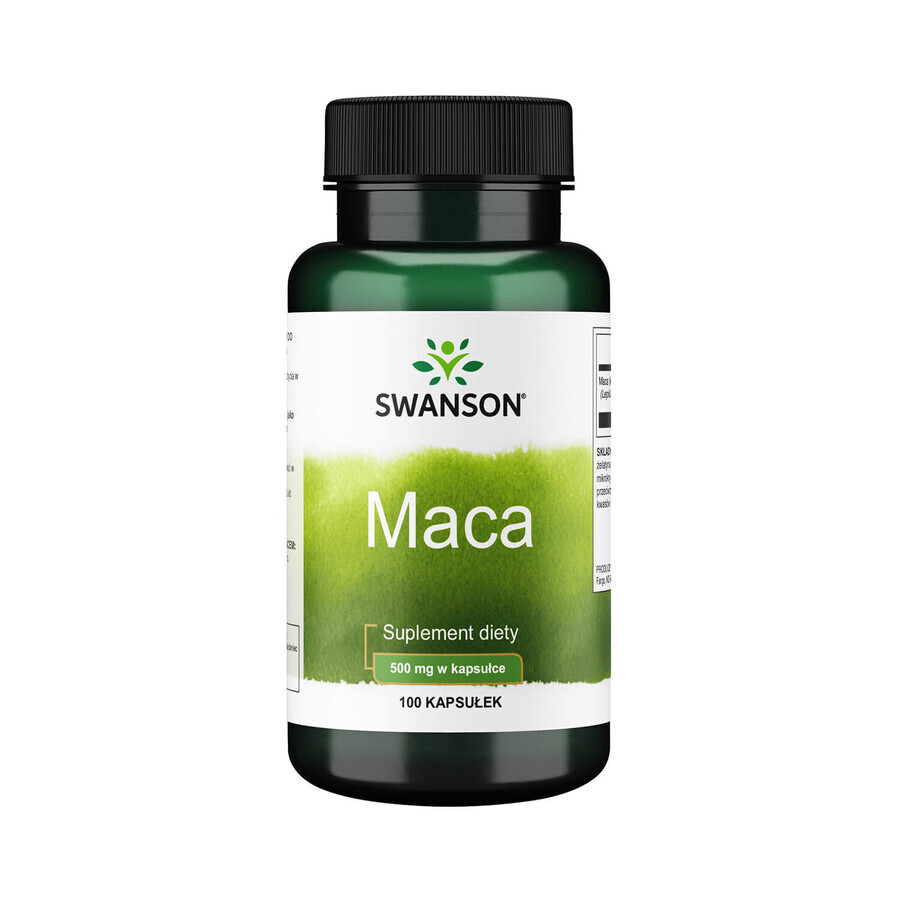 Swanson Maca, poudre de racine de maca, 100 gélules