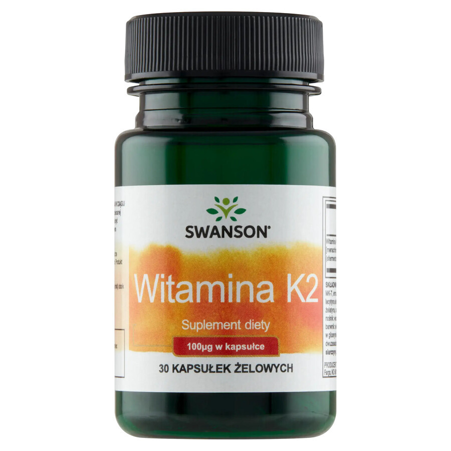 Swanson K-2, vitamine K 100 µg, 30 capsules de gel