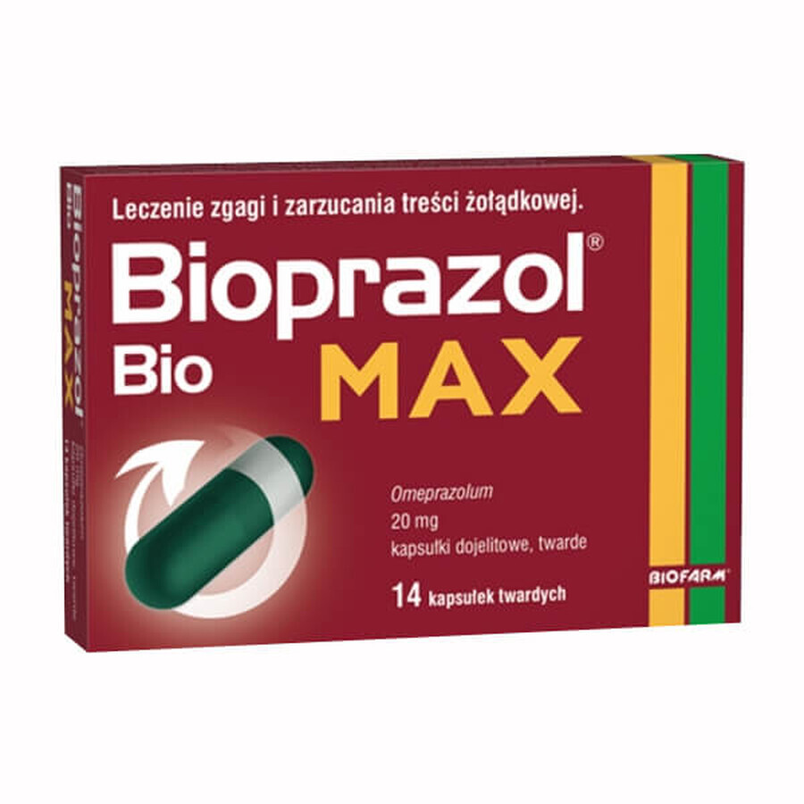 Bioprazol Bio Max 20 mg, 14 gélules dures gastro-résistantes